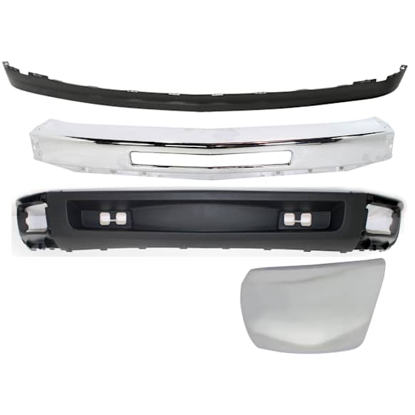 4-Piece Kit, Front Bumper, Chrome, Includes (1) Bumper, (1) Bumper End, and (2) Valance