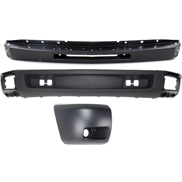 2010 Chevrolet Silverado 1500 LS - 3-Piece Kit Front Bumper, Primed, Includes (1) Bumper, (1) Bumper End, and (1) Valance