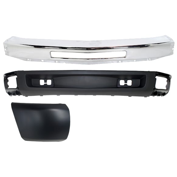 2011 Chevrolet Silverado 1500 - 3-Piece Kit Front Bumper, Chrome, Includes (1) Bumper, (1) Bumper End, and (1) Valance