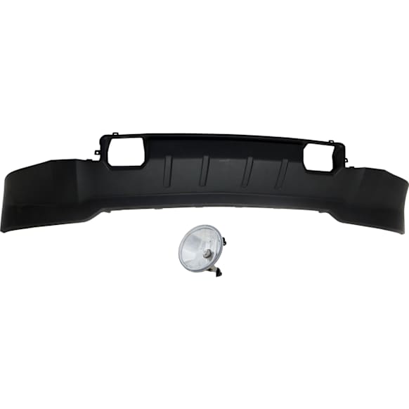 2-Piece Kit Front, Lower Valance, Air Deflector, Textured Includes (1) Fog Light and (1) Valance