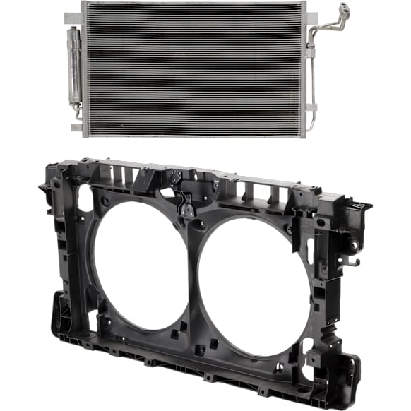 2-Piece Kit A/C Condenser, 3.5L, 6Cyl Includes (1) A/C Condenser and (1) Radiator Support