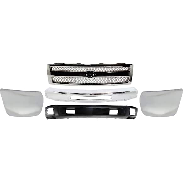 5-Piece Kit, Grille Chrome, Includes (1) Bumper, (2) Bumper End, (1) Grille, and (1) Valance