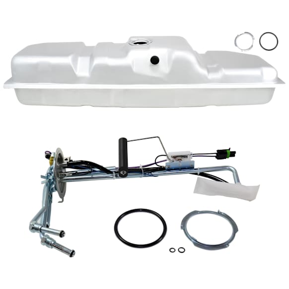 1989 GMC C3500 - 2-Piece Kit 34 gallons / 129 liters, Galvanized Steel Fuel Tank, Front of Rear Axle, 8 ft. Box, DIESEL, Includes (1) Fuel Sending Unit and (1) Fuel Tank