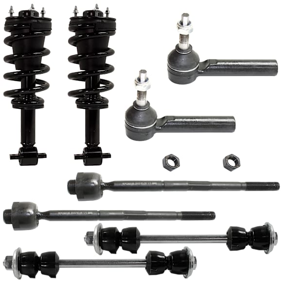 8-Piece Kit Front, Driver and Passenger Side Fully Loaded Strut, Includes (4) Tie Rod End, (2) Sway Bar Link and (2) Shock Absorber and Strut Assembly