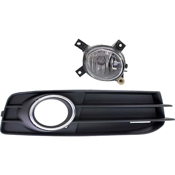 2013 Audi A3 - 2-Piece Kit Front, Passenger Side Halogen Fog Light, With bulb(s), For Models With Sport Package, Includes (1) Fog Light and (1) Fog Light Trim