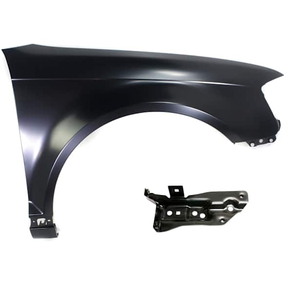 2009 Audi A3 - 2-Piece Kit Front, Passenger Side Fender, For Models Without Side Marker Light, Includes (1) Fender and (1) Fender Support