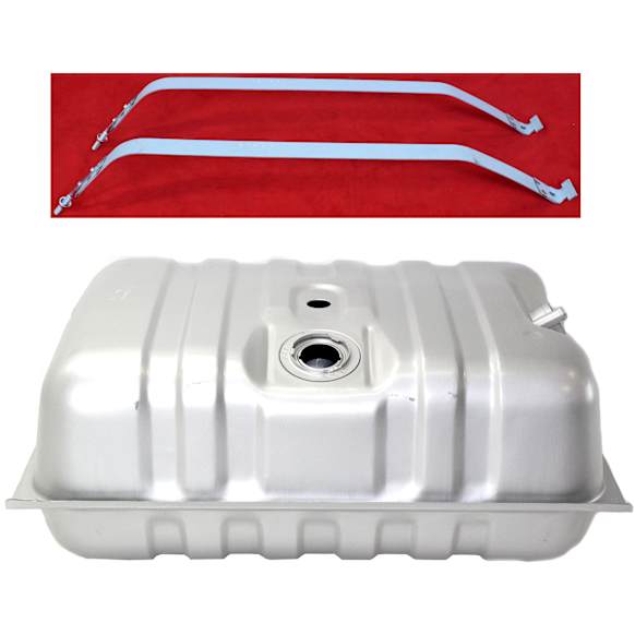 1979 Ford Bronco - 2-Piece Kit 25.5 gallons / 97 liters, Galvanized Steel Fuel Tank, 25.5 Gallon, 31-7/8" x 22-1/4" x 12-3/4", Lock Ring Kit Included, GAS, Includes (1) Fuel Tank and (1) Fuel Tank Strap