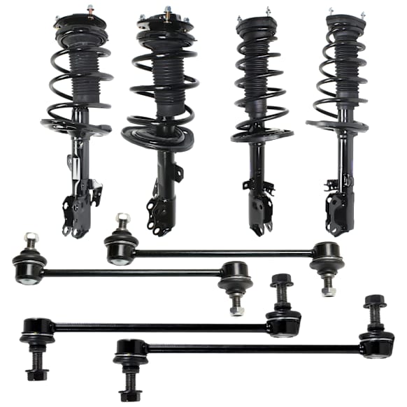 2004 Toyota Camry - 8-Piece Kit Front, Driver and Passenger Side, Fully Loaded Strut, Link With Sockets, Includes (4) Sway Bar Link and (4) Shock Absorber and Strut Assembly