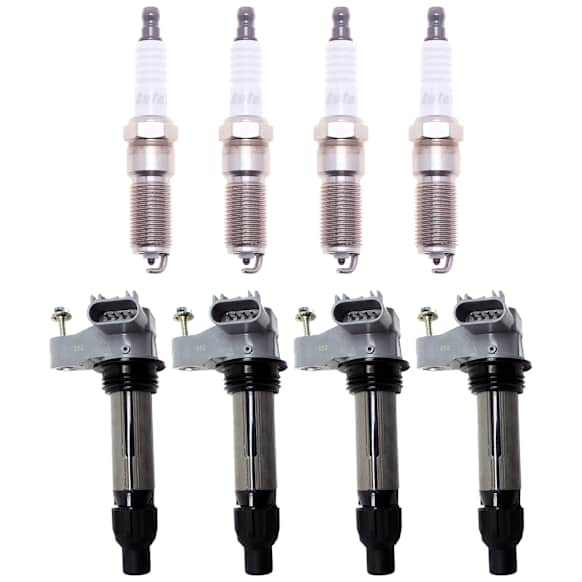 8-Piece Kit Ignition Coil, 4 Cylinder, 2.4 Liter Engine, Includes (4) Ignition Coil and (4) Spark Plug