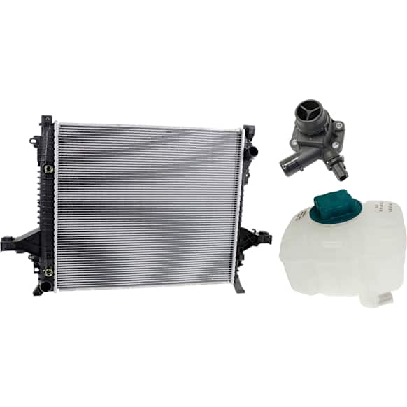 3-Piece Kit Radiator, 3.2L, 6Cyl, Includes (1) Radiator, (1) Thermostat and (1) Coolant Reservoir