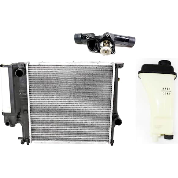 1996 BMW 318is - 3-Piece Kit Radiator, E36 Body, 1.9L 4Cyl,  Includes (1) Coolant Reservoir, (1) Radiator, and (1) Thermostat