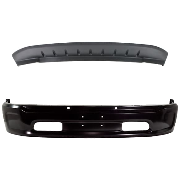 2-Piece Kit, Front, Lower Bumper, For Models With Two-Piece Ram Logo, Painted Black, Includes (1) Bumper and (1) Valance