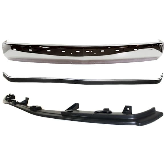 3-Piece Kit, Front Bumper, Chrome, Includes (1) Bumper, (1) Bumper Filler, and (1) Bumper Trim