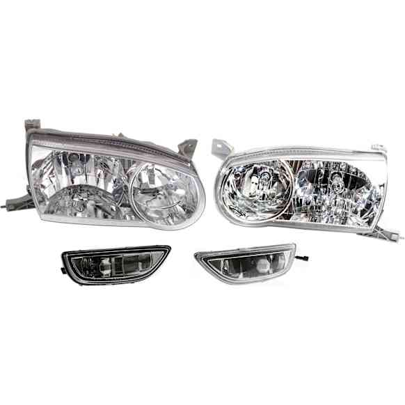 4-Piece Kit Driver and Passenger Side Halogen Headlight, With bulb(s), OE Replacement, Includes (2) Fog Light and (2) Headlight