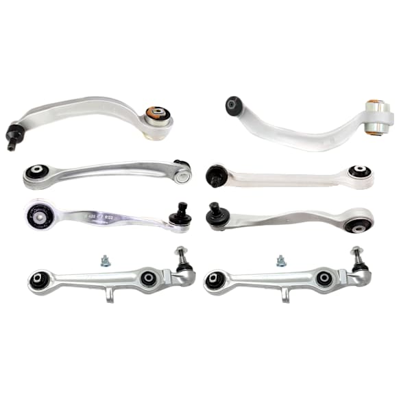 8-Piece Kit Front, Driver and Passenger Side, Upper and Lower, Frontward and Rearward Control Arm, Includes (6) Control Arm and (2) Lateral Link