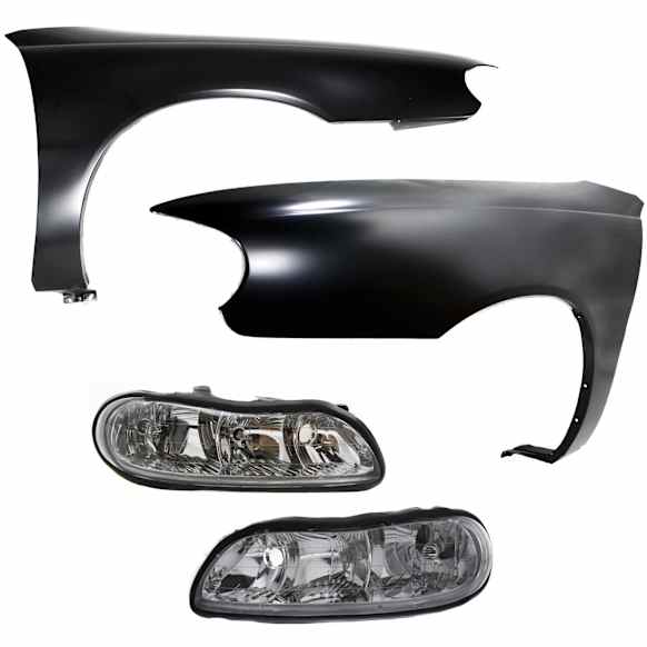 4-Piece Kit, Front, Driver and Passenger Side Fender, Includes (2) Fender and (2) Headlight