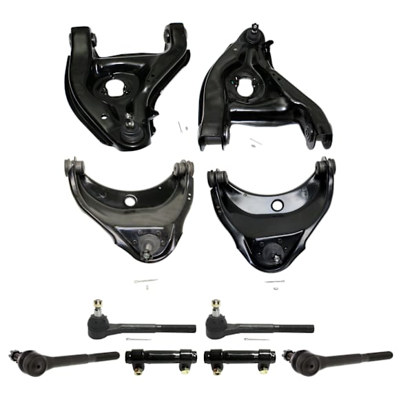 10-Piece Kit Front, Driver and Passenger Side, Upper and Lower Control Arm, Includes (4) Control Arm, (4) Tie Rod End and (2) Tie Rod Adjusting Sleeve
