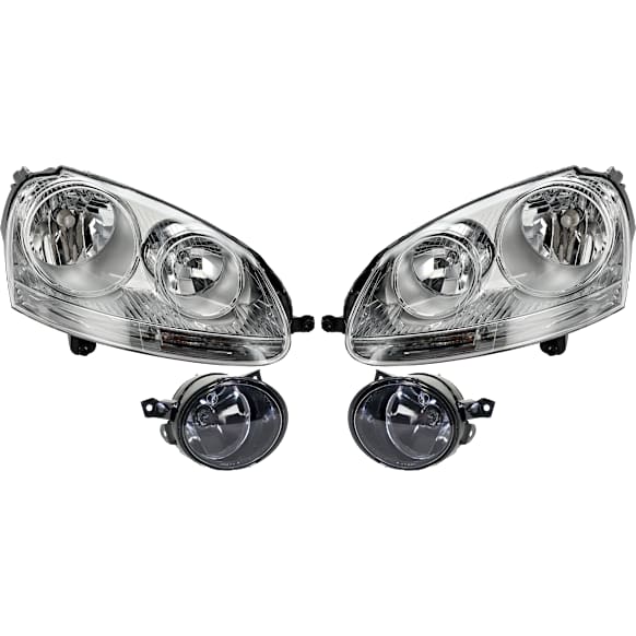 4-Piece Kit Driver and Passenger Side Halogen Headlight, With bulb(s), OE Replacement, Includes (2) Fog Light and (2) Headlight
