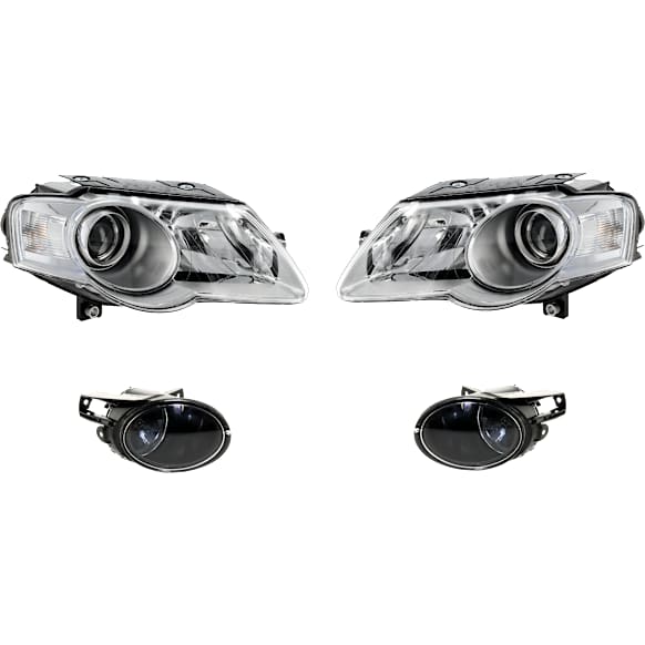 4-Piece Kit Driver and Passenger Side Halogen Headlight, With bulb(s), OE Replacement, Includes (2) Fog Light and (2) Headlight