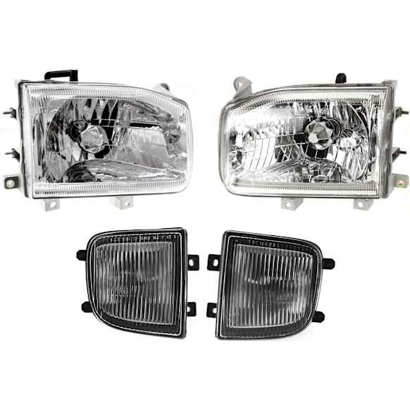 4-Piece Kit, Front, Driver and Passenger Side Halogen Fog Light, With bulb(s), Includes (2) Fog Light and (2) Headlight