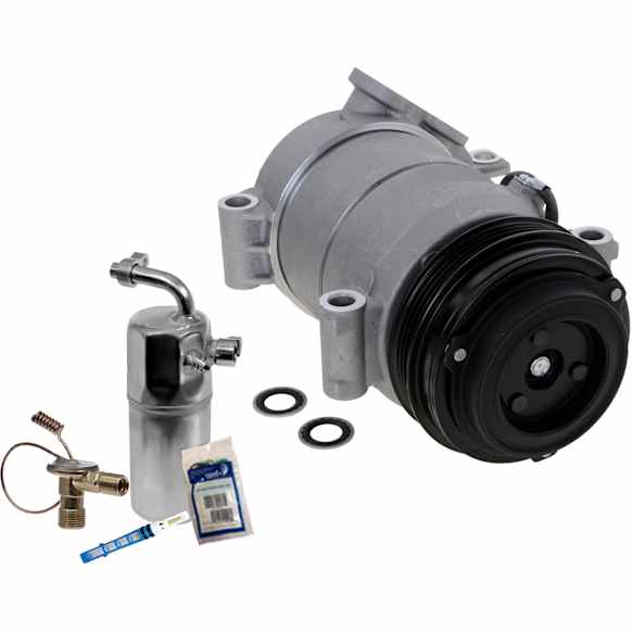 2-Piece Kit A/C Compressor Kit, With Clutch, 4-Groove Pulley, Includes (1) A/C Compressor and (1) A/C Service Kit