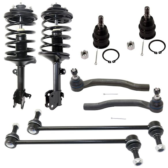 2005 Honda Pilot - 10-Piece Kit Front, Driver and Passenger Side Suspension Kit,  Includes (2) Ball Joint, (2) Loaded Strut, (2) Sway Bar Link, and (4) Tie Rod End