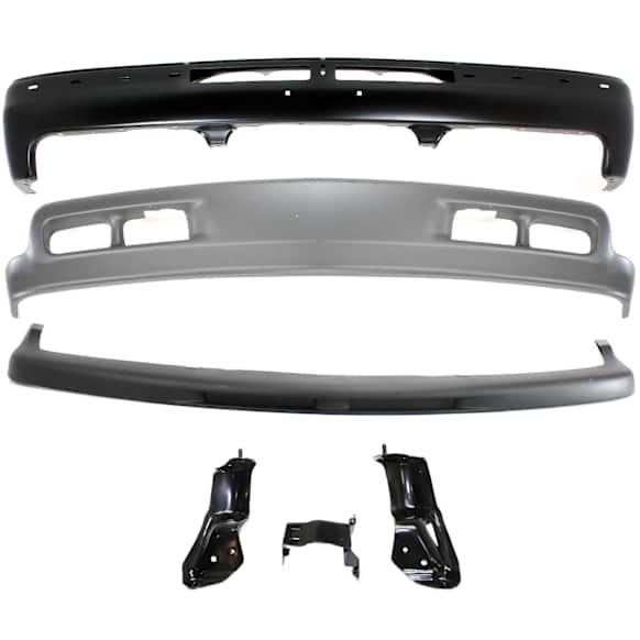 2002 Chevrolet Silverado 1500 - 4-Piece Kit Front Bumper, 4WD, Old Body Style, Primed, Includes (1) Bumper, (1) Valance, (1) Bumper Trim and (1) Bumper Bracket