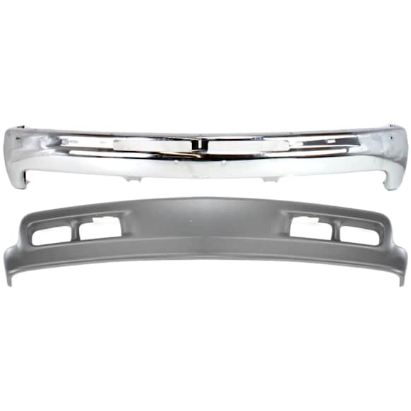 2002 Chevrolet Silverado 1500 Base - 2-Piece Kit Front Bumper, RWD, Old Body Style, Chrome, Includes (1) Bumper and (1) Valance