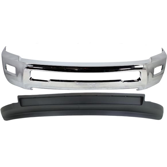 2-Piece Kit, Front Bumper, 4WD, Chrome, Includes (1) Bumper and (1) Valance