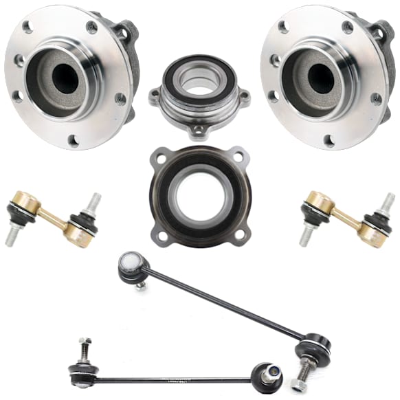 8-Piece Kit Front and Rear, Driver and Passenger Side Sway Bar Link, Includes (4) Sway Bar Link, (2) Wheel Bearing, and (2) Wheel Hub