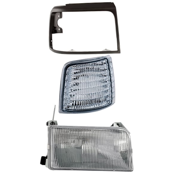 3-Piece Kit Passenger Side Halogen Headlight, Includes (1) Corner Light, (1) Headlight, and (1) Headlight Door