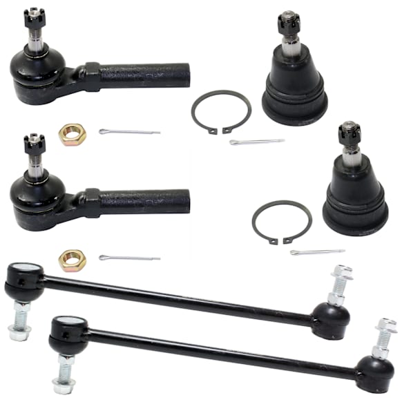6-Piece Kit Front Suspension Kit, Includes (2) Ball Joint, (2) Sway Bar Link, and (2) Tie Rod End