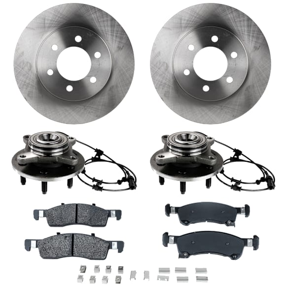 2-Wheel Set Front Wheel Hub,, RWD, Includes (1) Brake Pad Set, (2) Wheel Hub and (2) Brake Disc