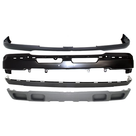 4-Piece Kit, Front, Upper Primed Bumper Cover, Includes (1) Bumper, (1) Bumper Cover, and (2) Valance