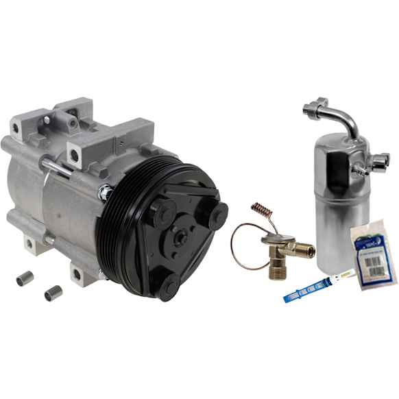 2007 Ford Ranger - 2-Piece Kit A/C Compressor Kit, 4.0L 6Cyl, FS10, 511449, Acum/ Drier 141121, Front Exp Valve 3411247, Oring Seal Kit 132125, With Clutch, 6-Groove Pulley