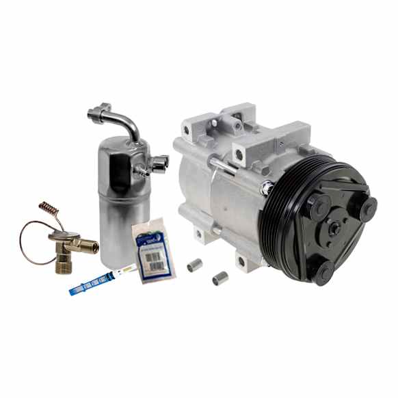 2002 Mazda B3000 - 2-Piece Kit A/C Compressor Kit, 3.0L 6Cyl, With Clutch, 6-Groove Pulley,  Includes (1) A/C Compressor and (1) A/C Service Kit (A/C Accumulator, A/C Orifice Tube, and A/C O-Ring and Gasket Seal Kit)