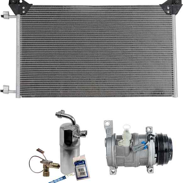 2007-2008 GMC Yukon XL 1500 - 3-Piece Kit A/C Compressor Kit, With Clutch, 4-Groove Pulley, Includes (1) A/C Compressor, (1) A/C Condenser and (1) A/C Service Kit