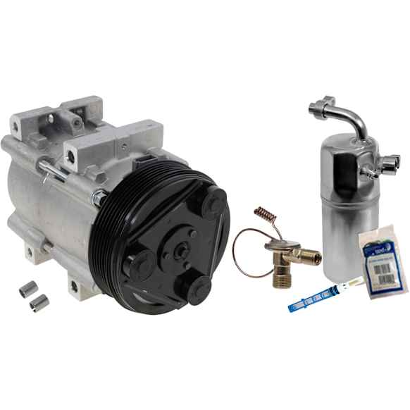 1996-2004 Ford Windstar - 2-Piece Kit A/C Compressor Kit, With Clutch, 6-Groove Pulley, Includes (1) A/C Compressor and (1) A/C Service Kit