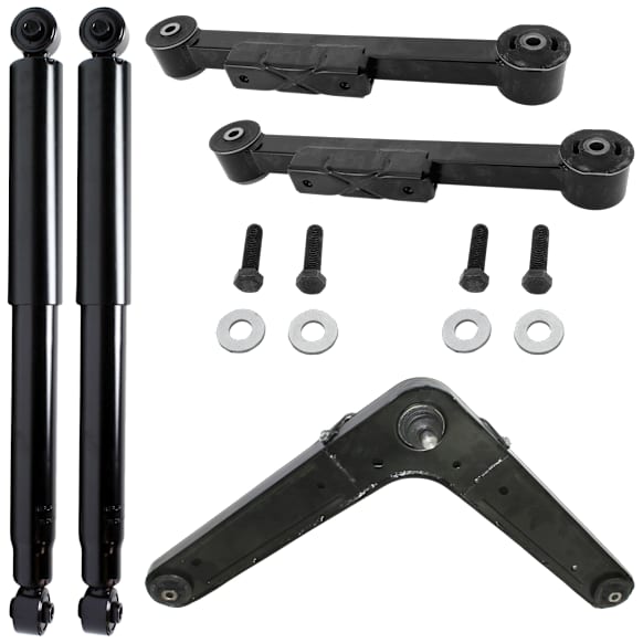 5-Piece Kit Rear, Driver and Passenger Side Suspension Kit, Includes (3) Control Arm and (2) Shock Absorber