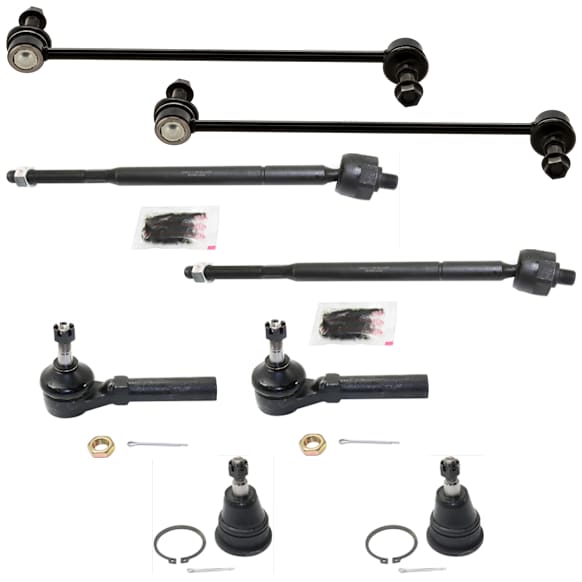 8-Piece Kit Front Sway Bar Link, Includes (2) Ball Joint, (2) Sway Bar Link, and (4) Tie Rod End