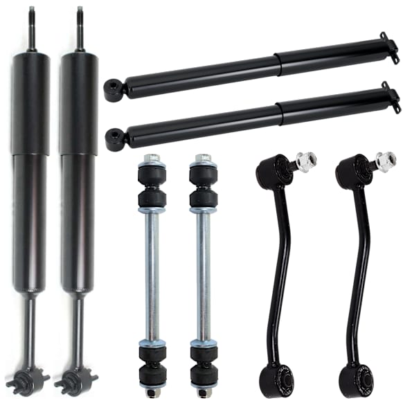 8-Piece Kit Front and Rear, Driver and Passenger Side Shock, Includes (4) Shock and (4) Sway Bar Link