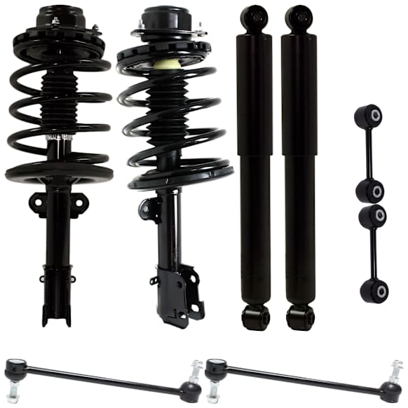 8-Piece Kit Front and Rear, Driver and Passenger Side Shock and Fully Loaded Strut, Includes (4) Shock Absorber and Strut Assembly and (4) Sway Bar Link