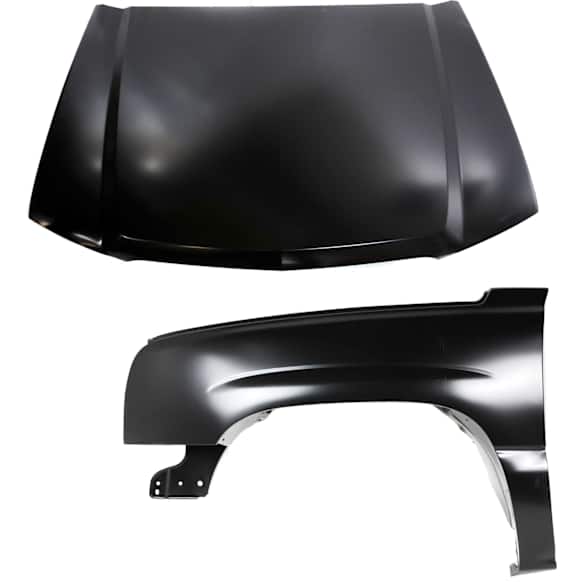 2003-2004 Chevrolet Silverado 2500 - 2-Piece Kit, Front, Driver Side Fender, Includes (1) Fender and (1) Hood