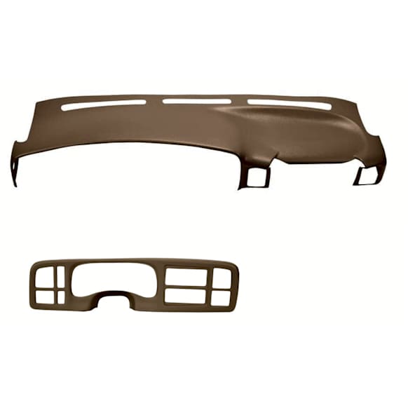 2000 Chevrolet Silverado 2500 - 2-Piece Kit Dash Cover, Light Brown, With Grab Handle; Only Fits Dash With Grab Handle Above Glove Box, Molded; Overlay Over Factory Dash, Vacu Molded Series  Includes (1) Dash Cover and (1) Instrument Panel Cover