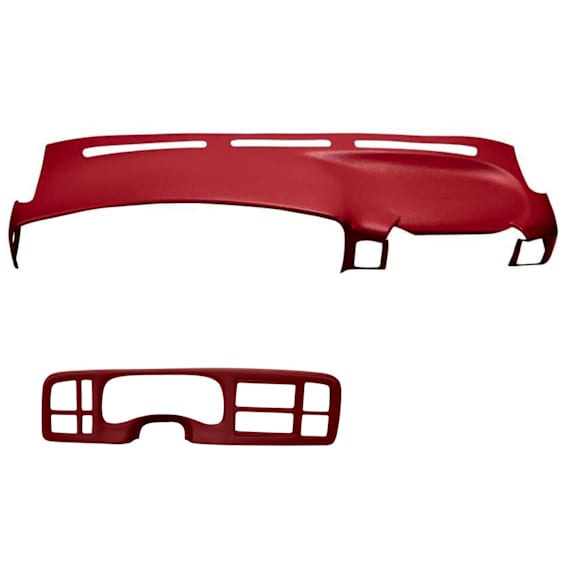 KIT-061224-DC043 2-Piece Kit Dash Cover, Red, Molded; Overlay Over Factory Dash, Vacu Molded Series, Includes (1) Dash Cover and (1) Instrument Panel Cover