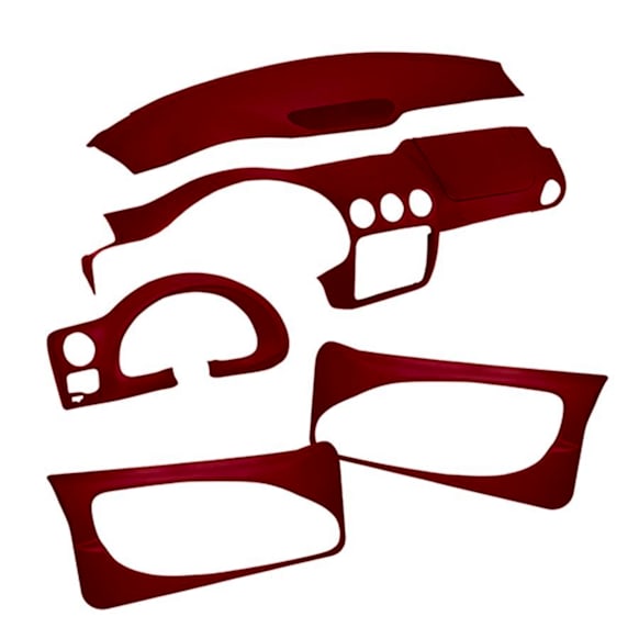 KIT-061224-DC258 2-Piece Kit Dash Cover, Red, Includes (1) Interior Trim Kit and (1) Instrument Panel Cover