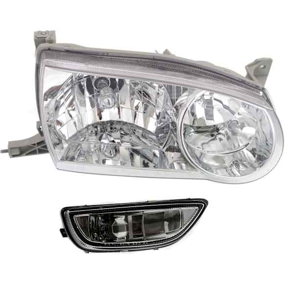 2-Piece Kit Passenger Side Halogen Headlight, With bulb(s), OE Replacement, Includes (1) Fog Light and (1) Headlight