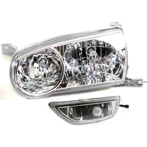 2-Piece Kit Driver Side Halogen Headlight, With bulb(s), OE Replacement, Includes (1) Fog Light and (1) Headlight