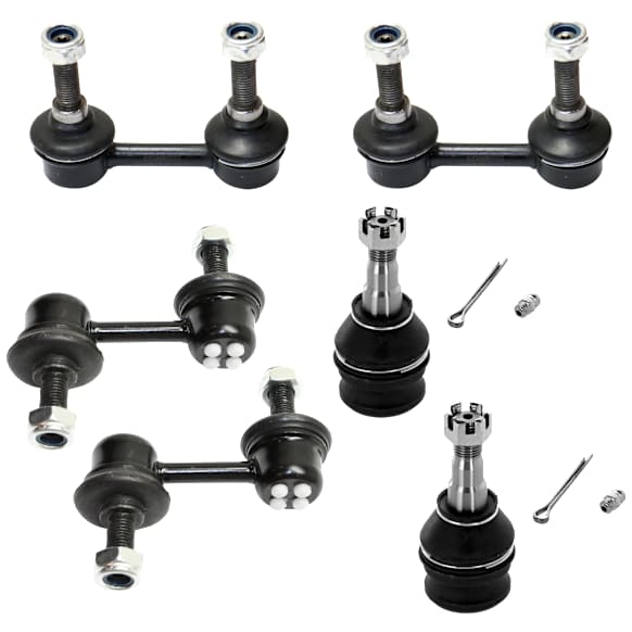 6-Piece Kit Front and Rear Suspension Kit, Includes (2) Ball Joint and (4) Sway Bar Link