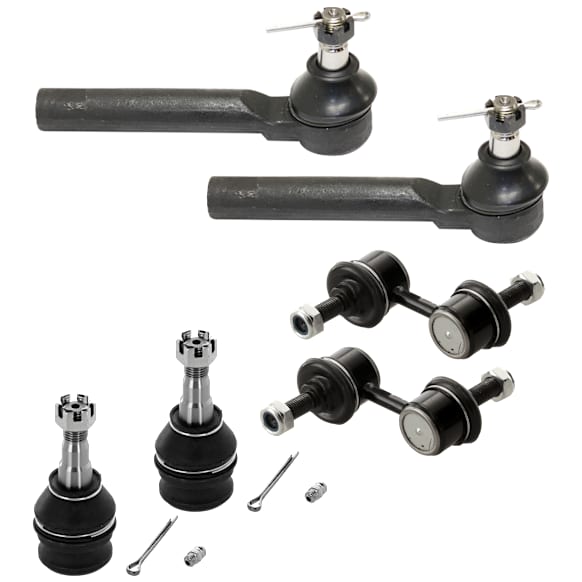 6-Piece Kit Front Suspension Kit, Includes (2) Ball Joint, (2) Sway Bar Link, and (2) Tie Rod End